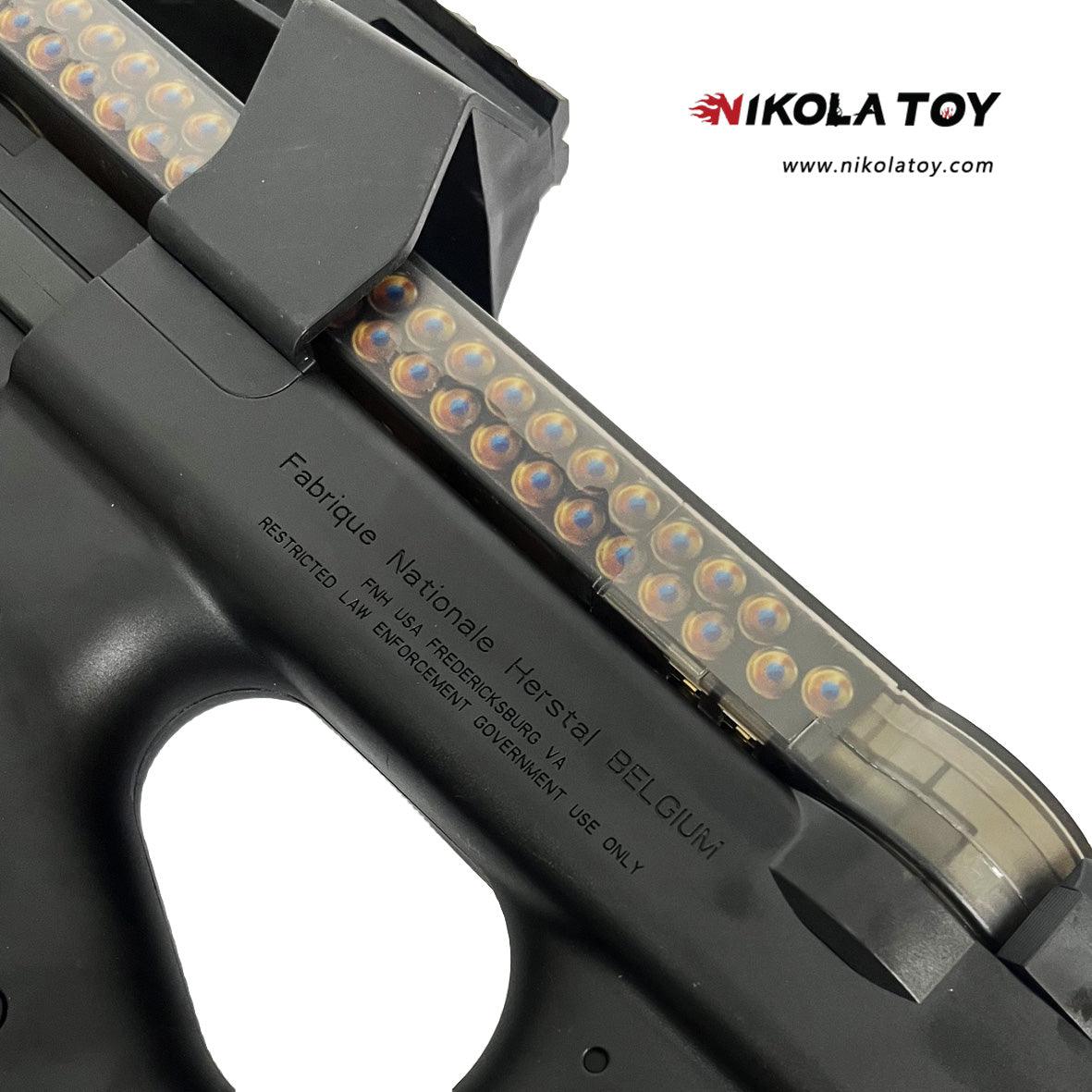 P90 Gel Blaster Toy Gun 11.1V - High Speed&Torque Motor - Ages 16+ (Black) - Nikola Toy